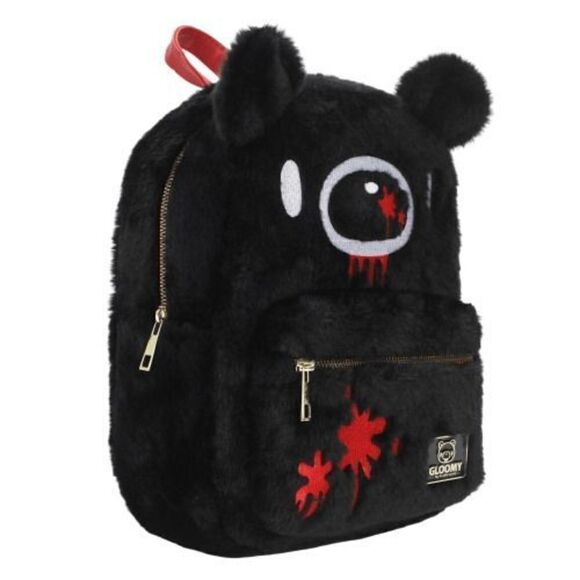 Bioworld Gloomy Bear  Mori Chack Black Fuzzy Plush Mini Backpack main image 5